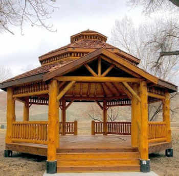 Log Octagon Gazebo Kit #20